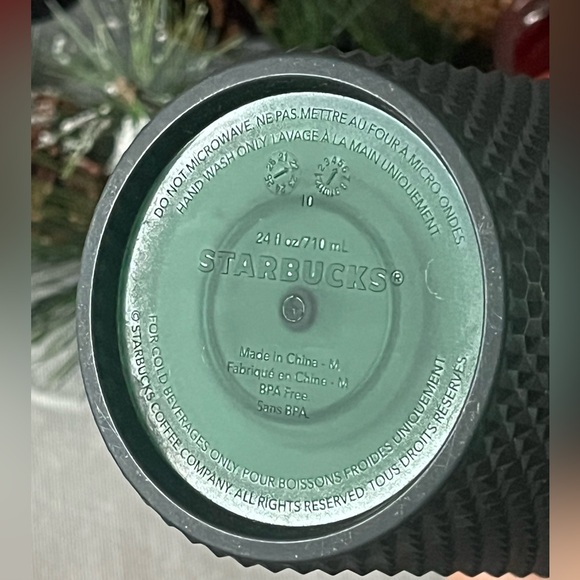 Starbucks 💫Dark Green Matte Jelly Diamond Studded Tumbler 24oz. / 710ml Venti - Picture 9 of 10